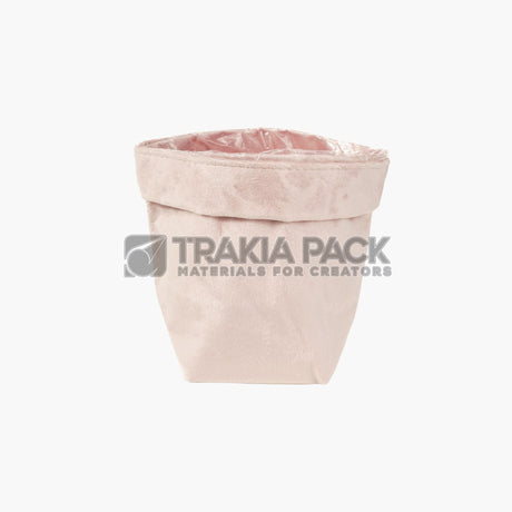 Торбичка велурена 18х23х13см - розова