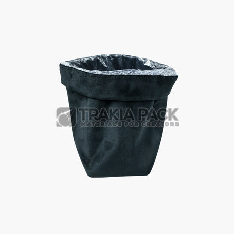 Торбичка велурена 18х23х13см - черна