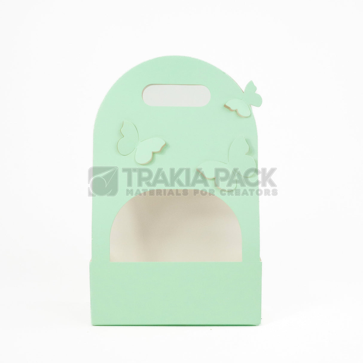 Хартиени чантички с пеперуди 10бр/20х8х32см - зелени