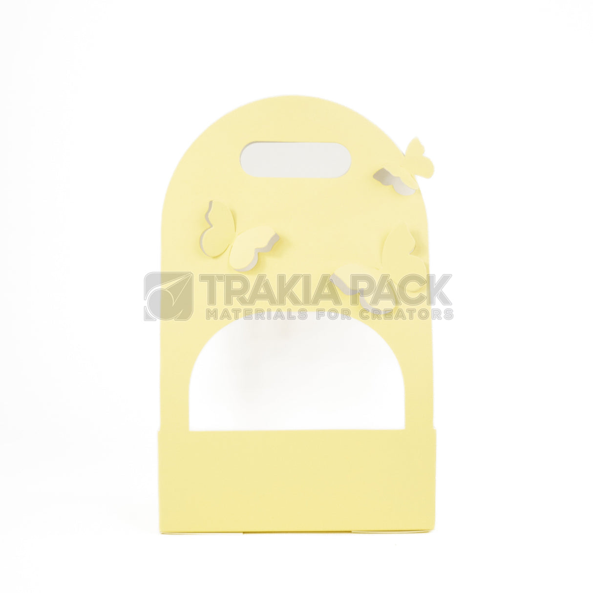 Хартиени чантички с пеперуди 10бр/20х8х32см - жълти