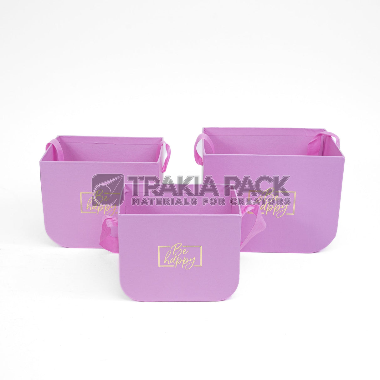 Кутии без капак Be Happy 3бр/16,5х12х12,5см - розови