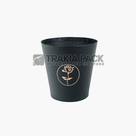 Кутия малка картонена с роза 11х11см - черна