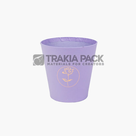 Кутия малка картонена с роза 11х11см - лилава