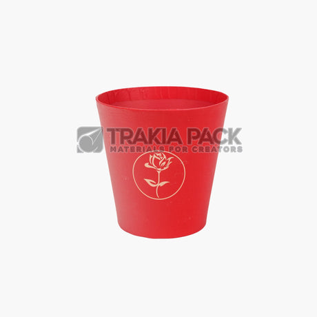 Кутия малка картонена с роза 11х11см - червена