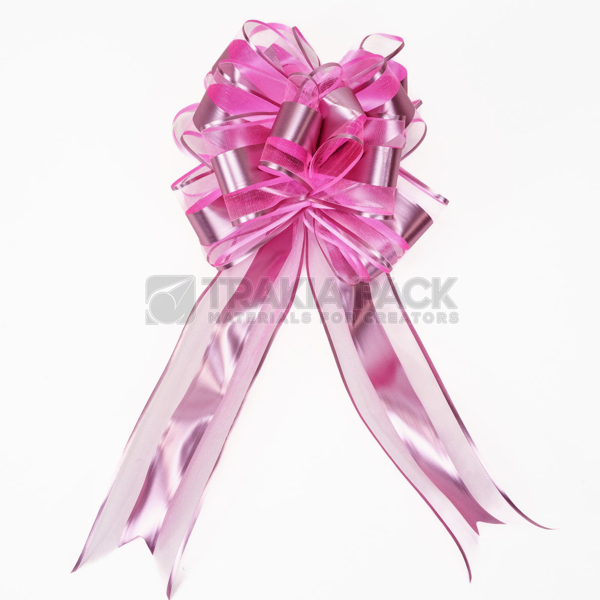 Големи панделки В - 10бр/6,4х170см - розови