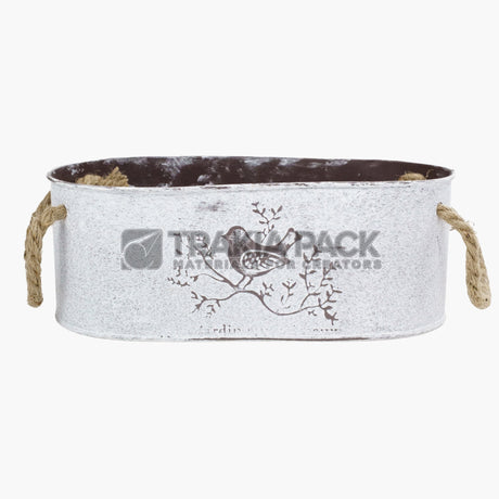 Метална кофичка птица - елипса 24х13х9см