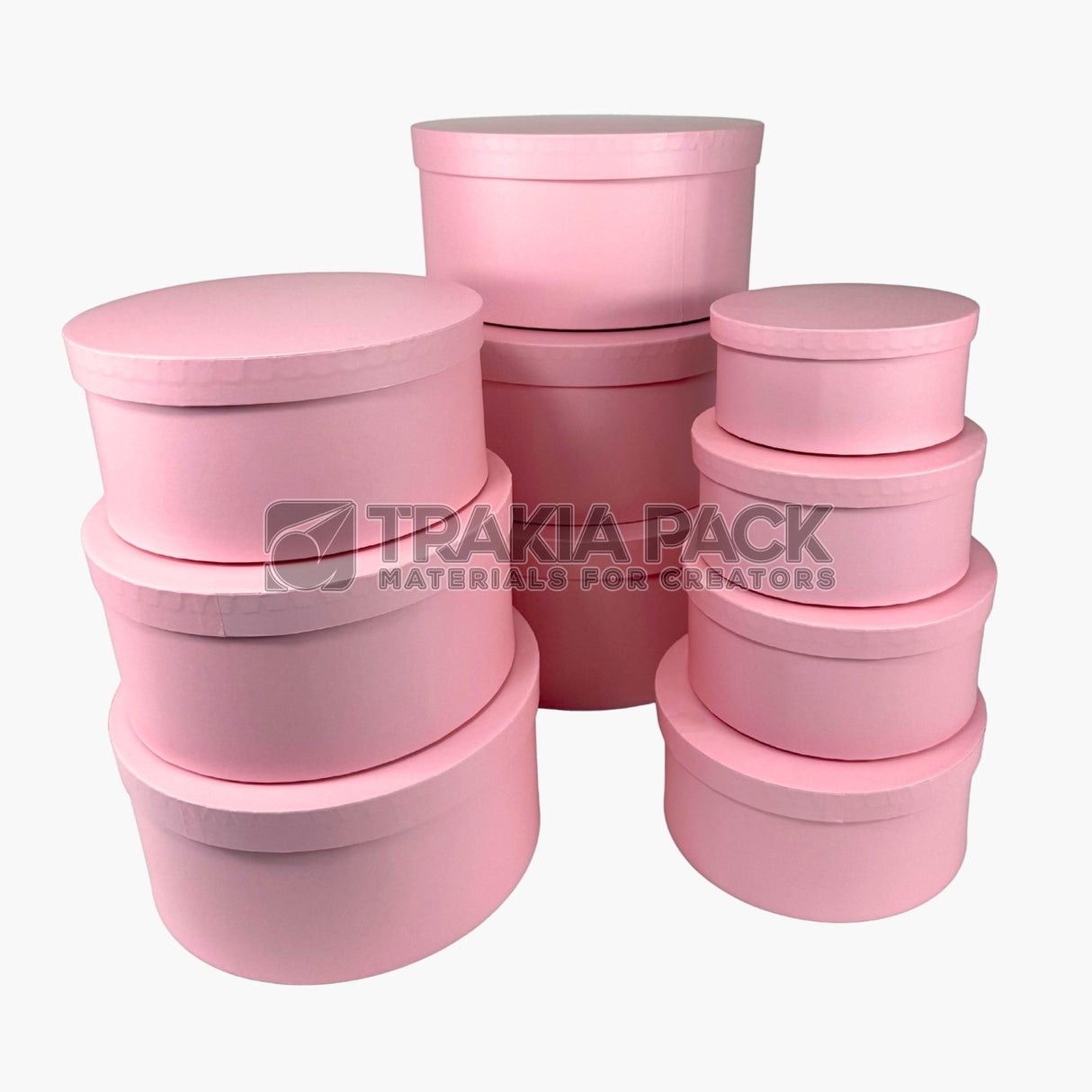 Обли кутии плоски 10бр/35х17см - розови