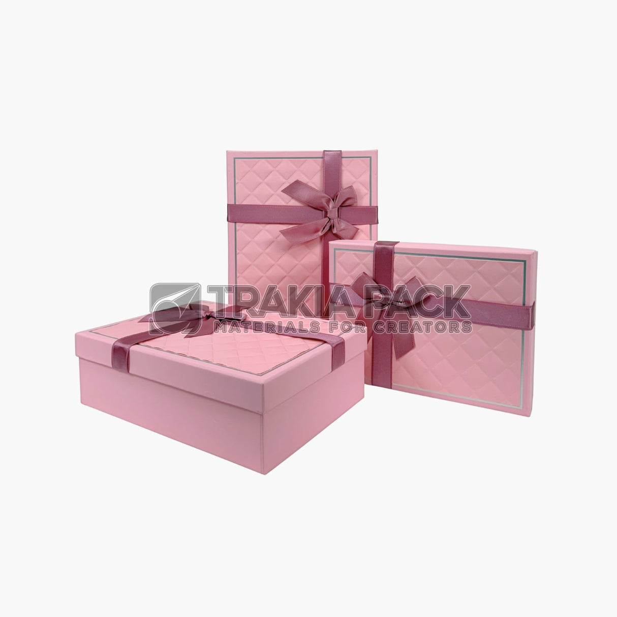 Подаръчни кутии с панделка малки 3бр/29х21х10см - розови