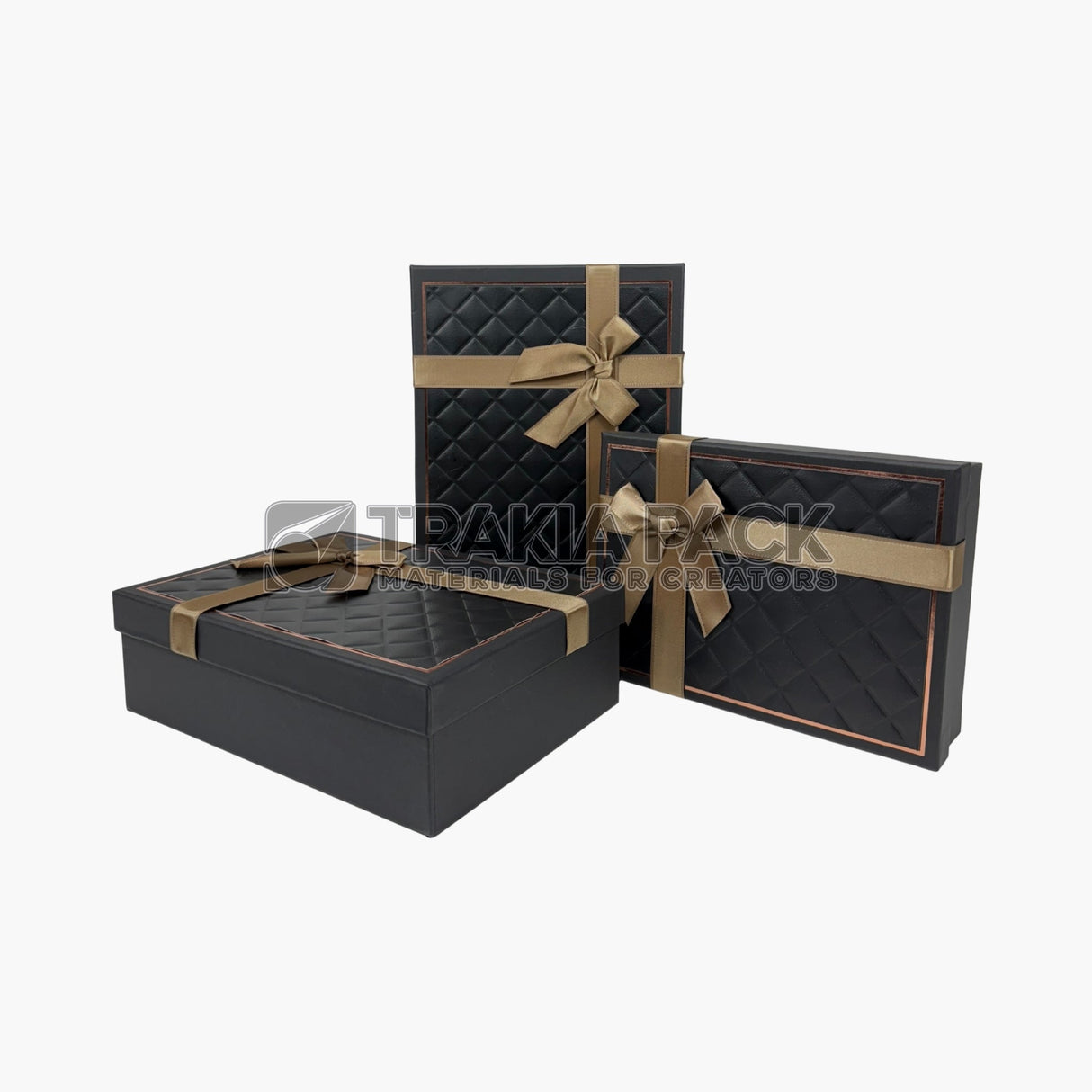 Подаръчни кутии с панделка малки 3бр/29х21х10см - черни