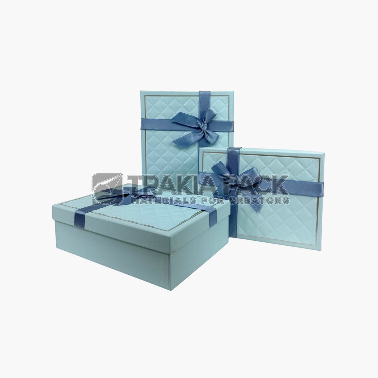 Подаръчни кутии с панделка малки 3бр/29х21х10см - сини