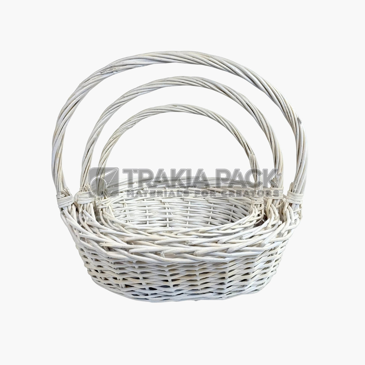 Кошници елипса 3бр/38х31см - бели