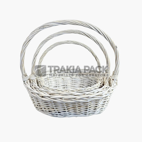 Кошници елипса 3бр/38х31см - бели