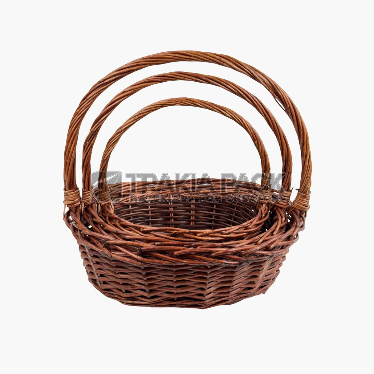 Кошници елипса 3бр/38х31см - кафяви