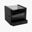 Отваряща кутия с чекмедже и прозрачен капак 17,5х17,5х16см - черна