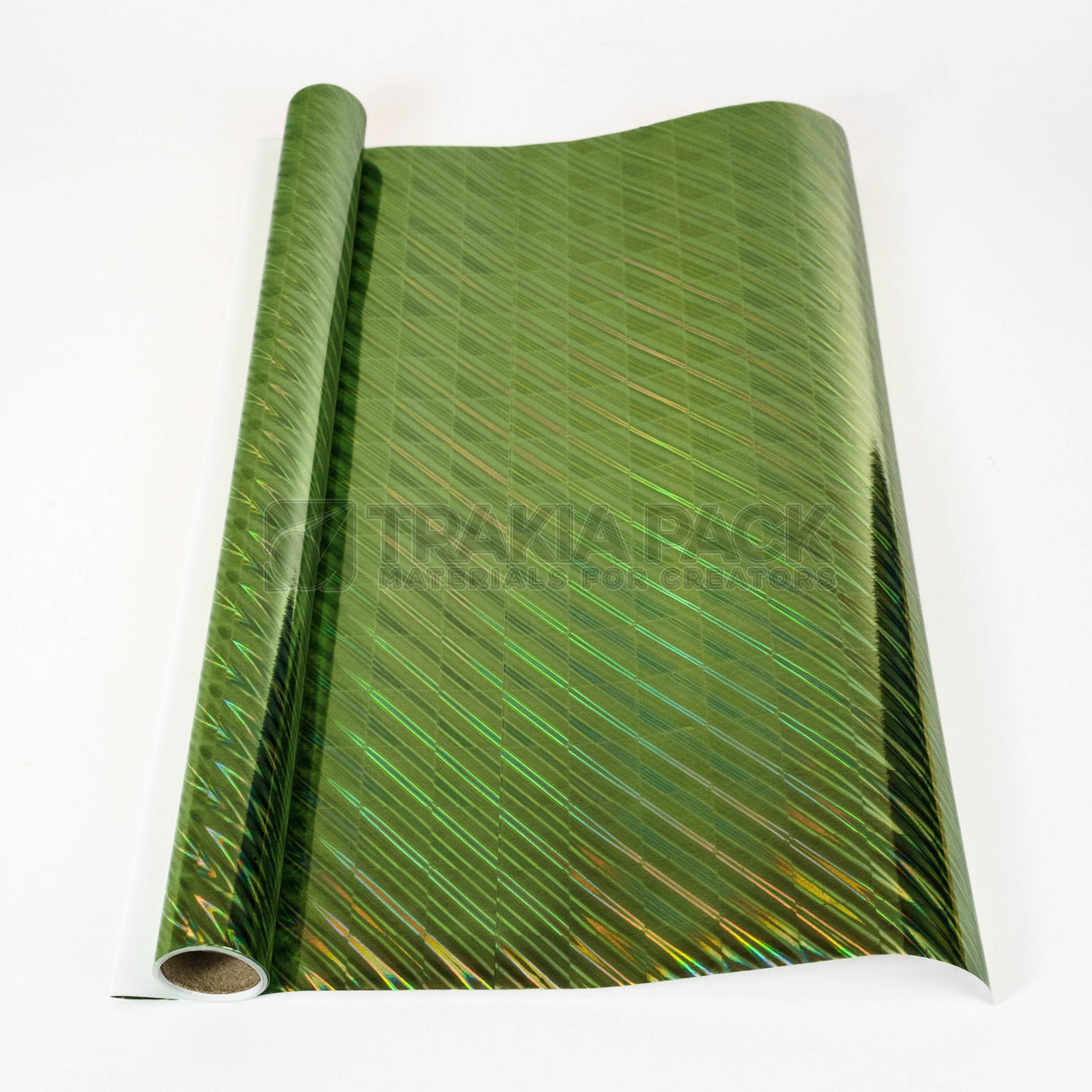 Хартия металик/ холограмна ролка - 43х270см - зелена/ленти