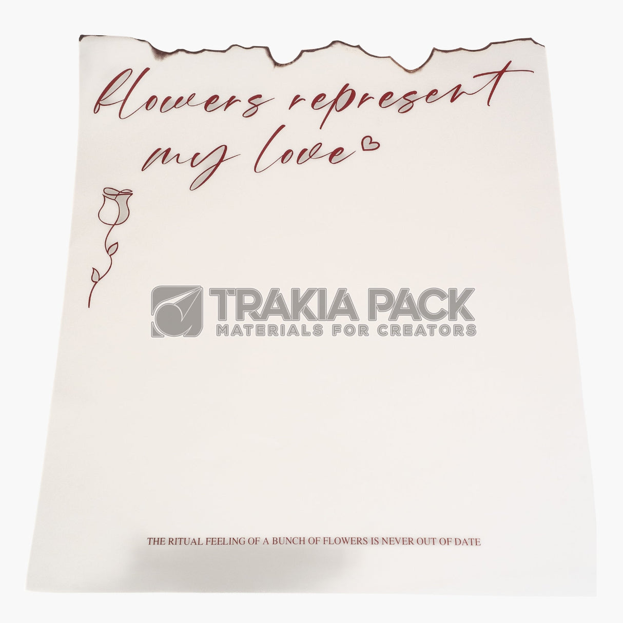 Опаковъчна хартия с обгорен ефект - 56х49см/15бр - бяла