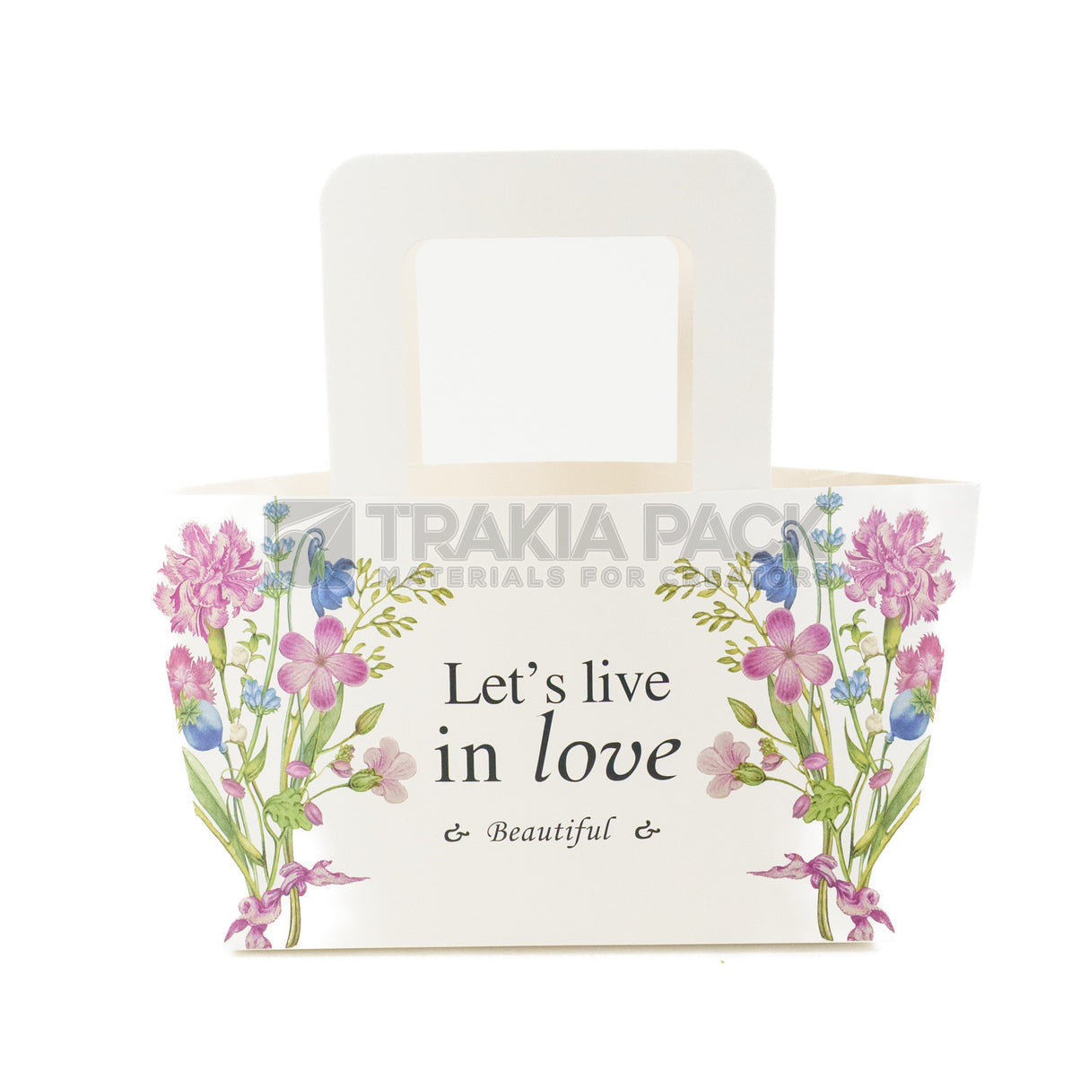 Хартиени чантички с надписи 5бр/28х8х14см - бели