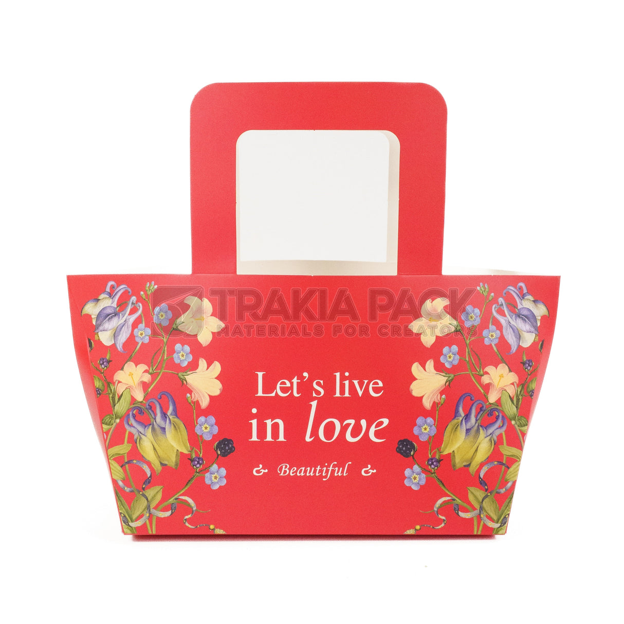 Хартиени чантички с надписи 5бр/28х8х14см - червени