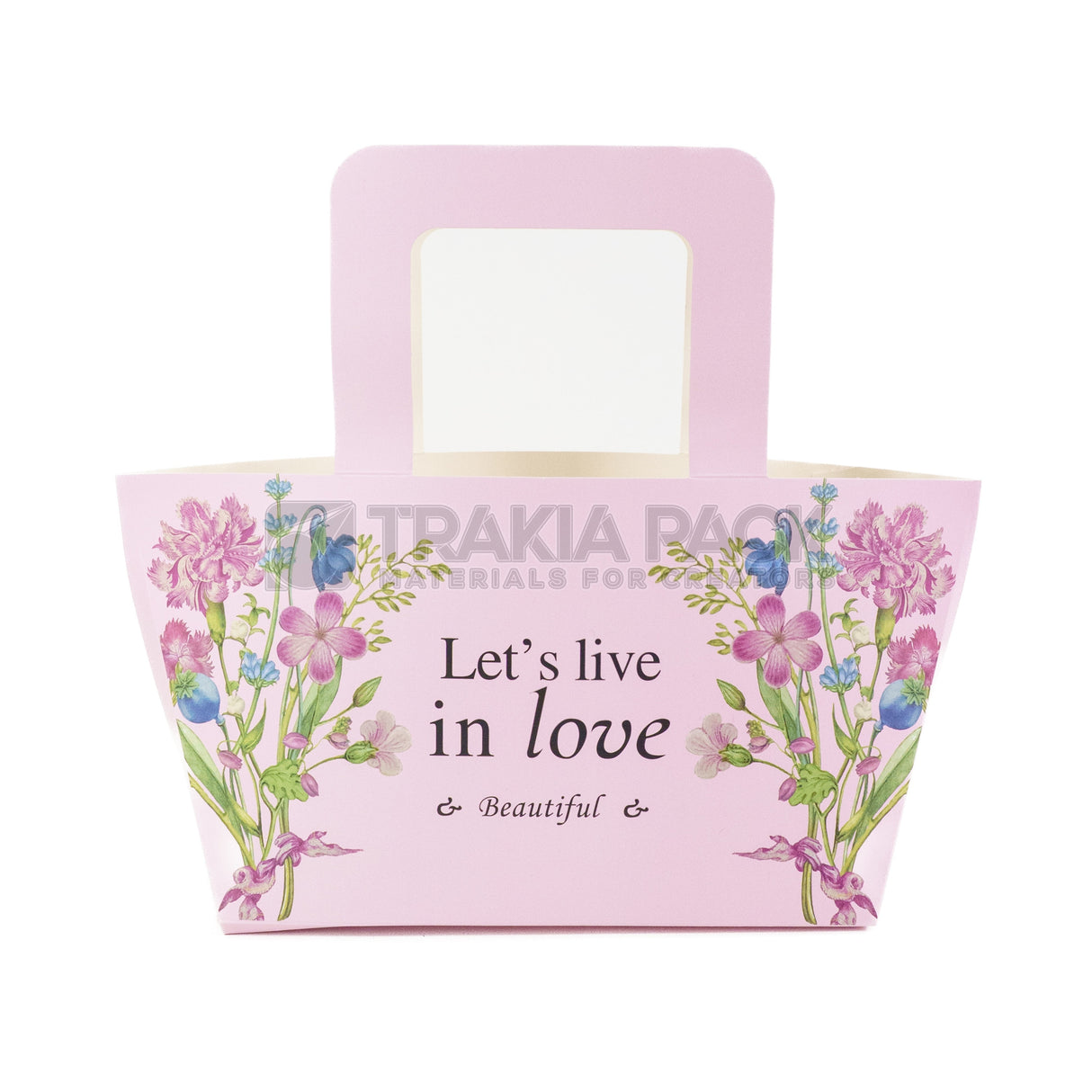 Хартиени чантички с надписи 5бр/28х8х14см - розови