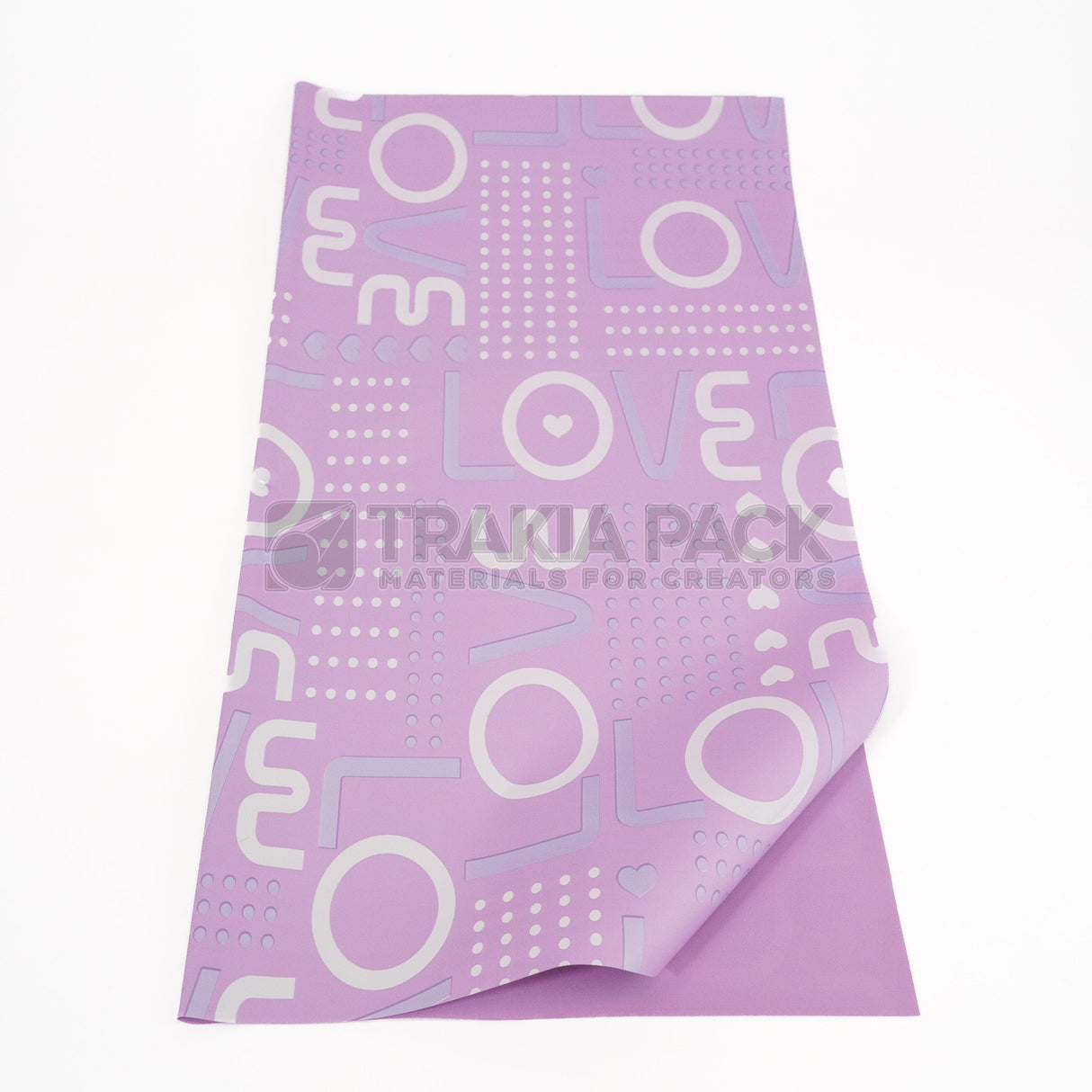 Целофан цветен с надпис Love - 57х57см/ 20бр - лилав