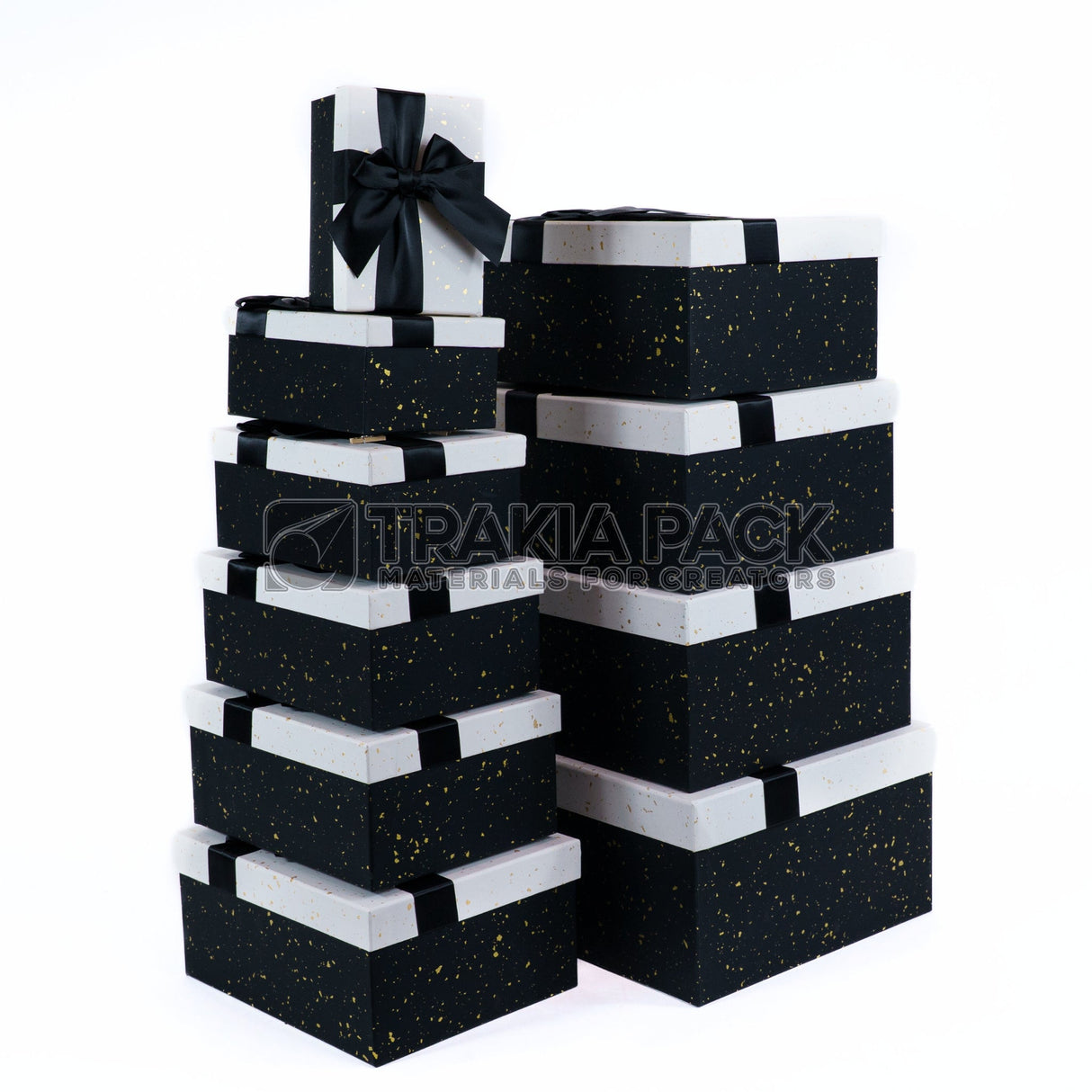 Кутии с панделка луксозни 10бр/ 36х30х17см - черни