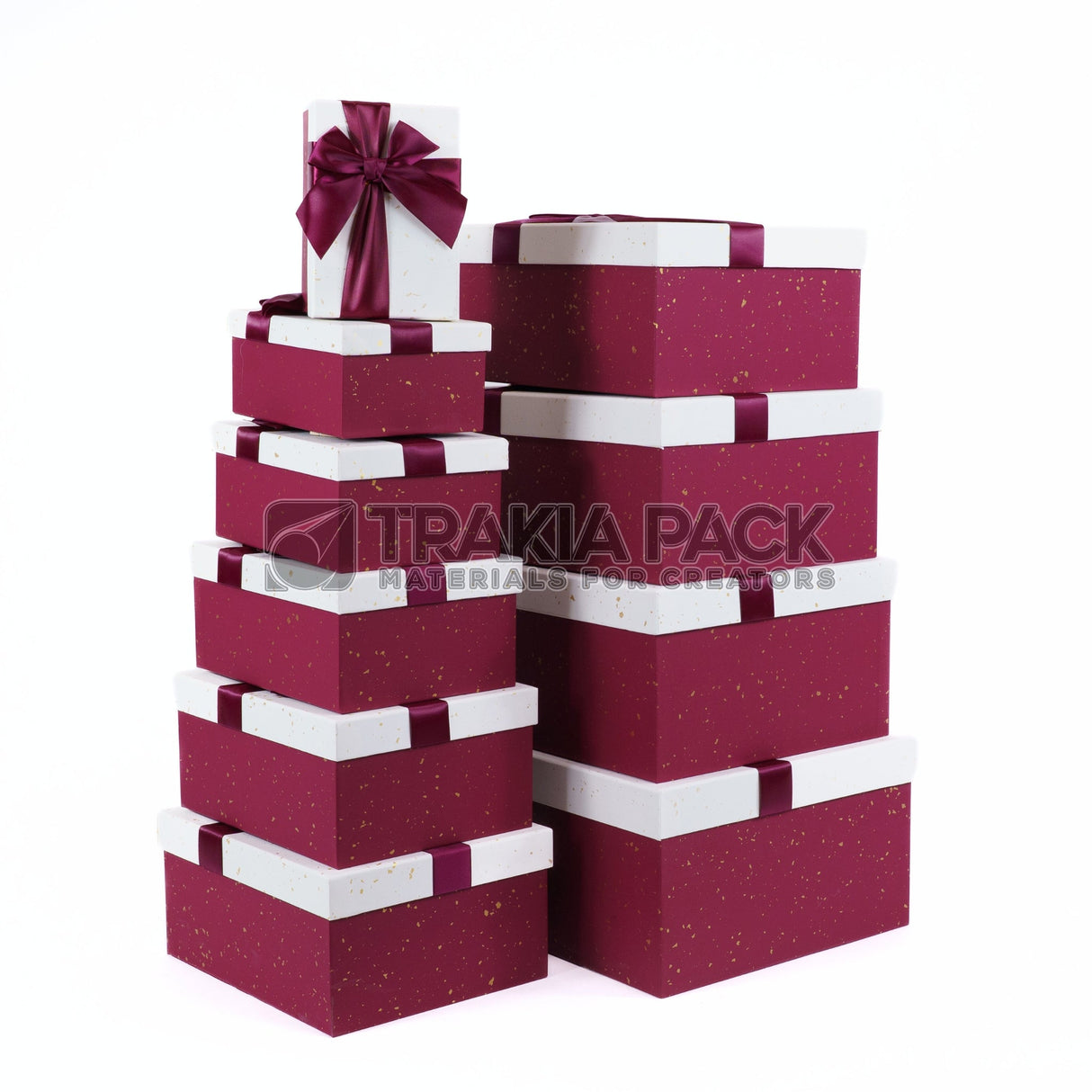 Кутии с панделка луксозни 10бр/ 36х30х17см - бордо