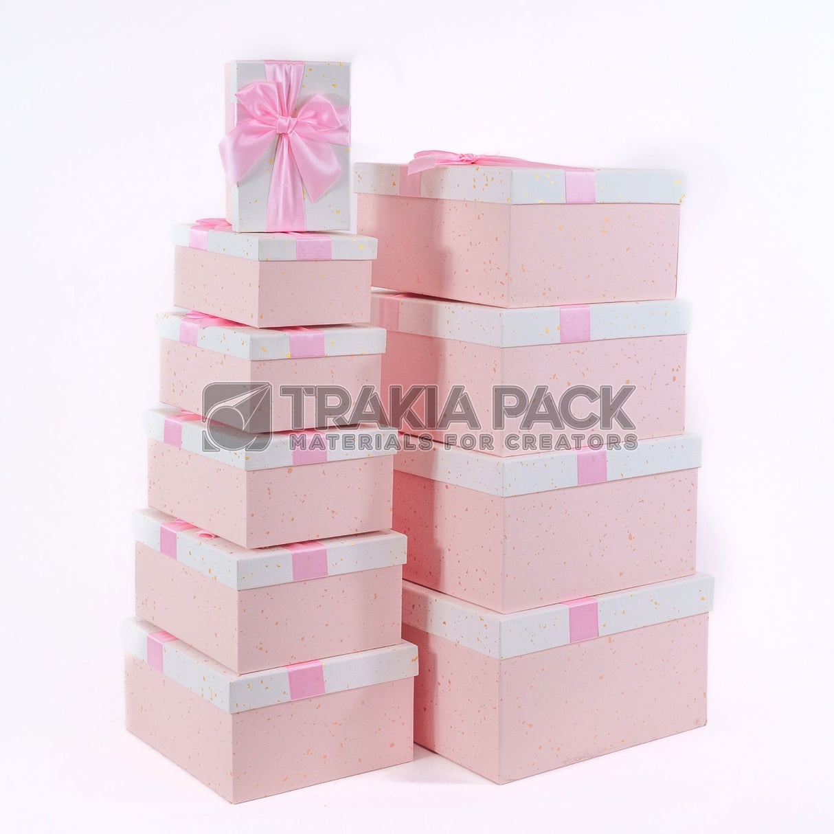 Кутии с панделка луксозни 10бр/ 36х30х17см - розови
