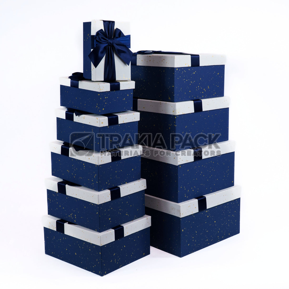Кутии с панделка луксозни 10бр/ 36х30х17см - сини