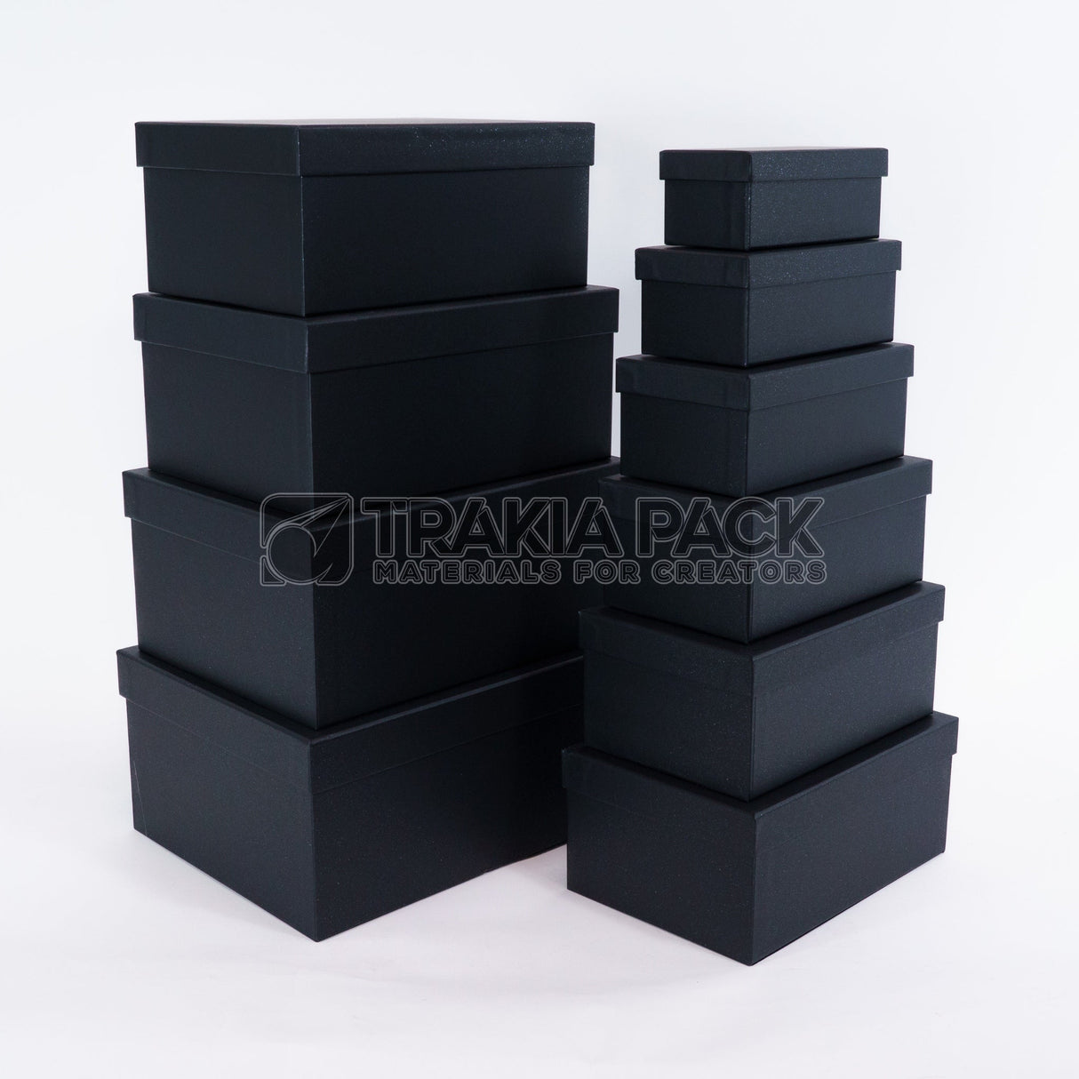 Кутии изчистени правоъгълни 10бр/ 34х26х15,5см - черни