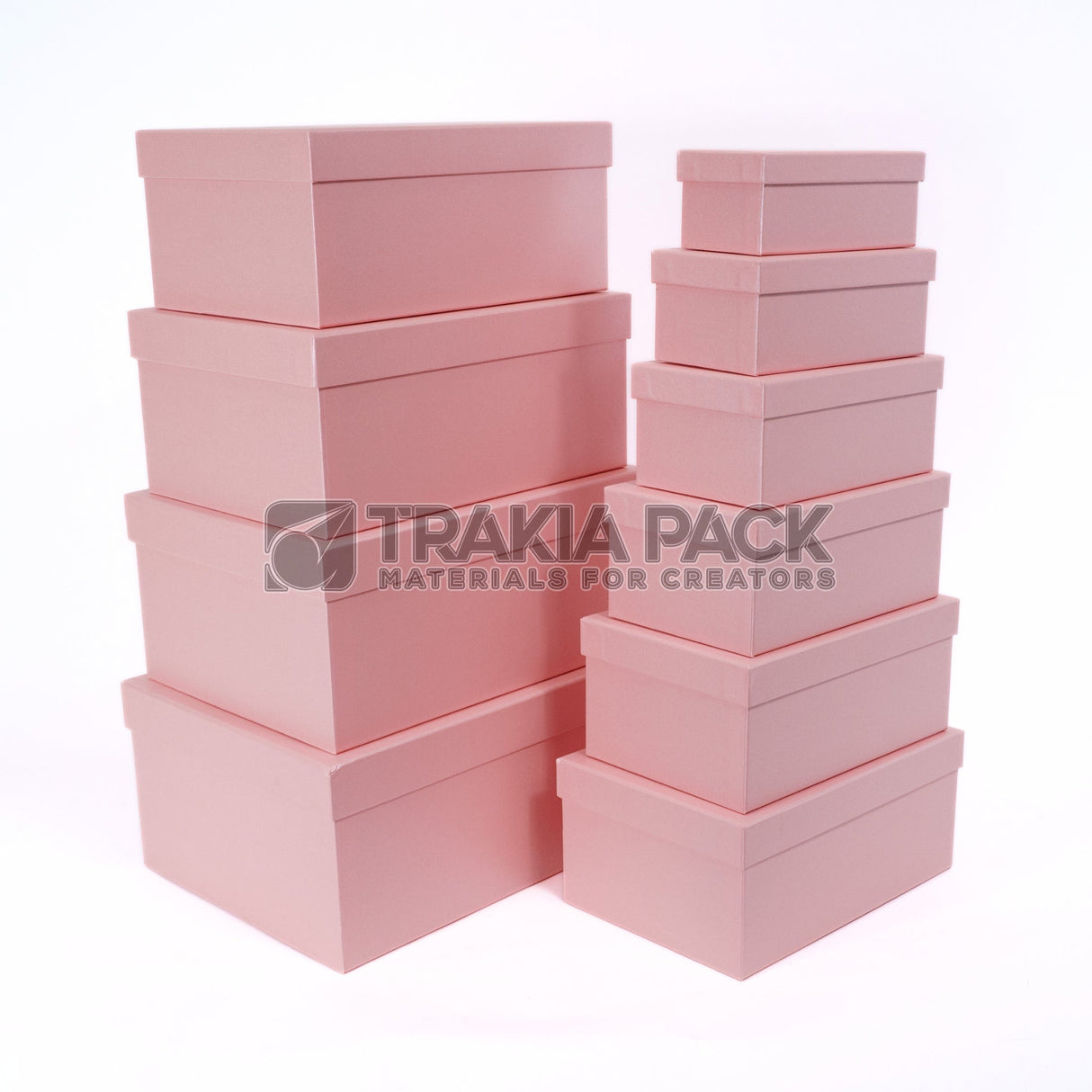 Кутии изчистени правоъгълни 10бр/ 34х26х15,5см - розови