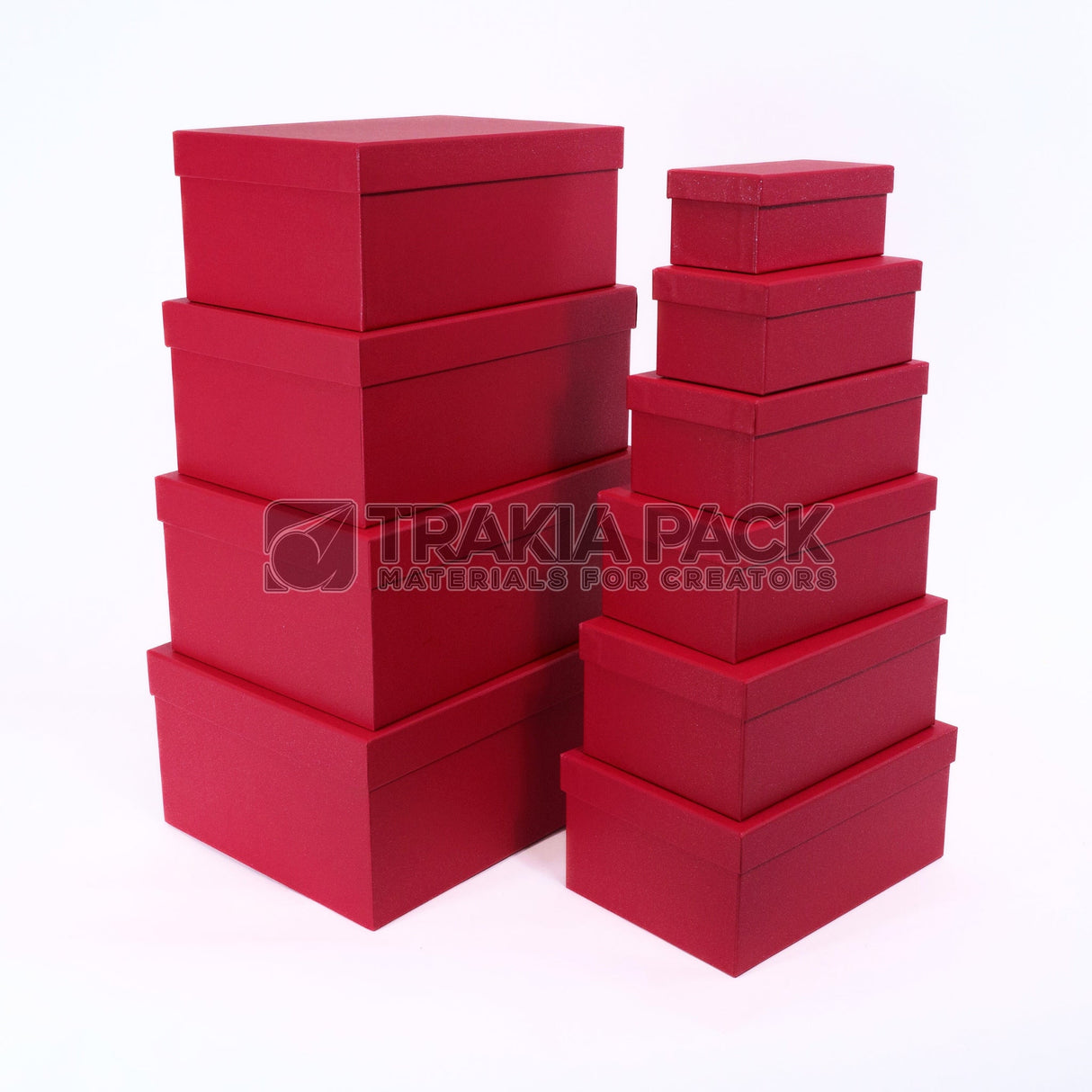 Кутии изчистени правоъгълни 10бр/ 34х26х15,5см - червени