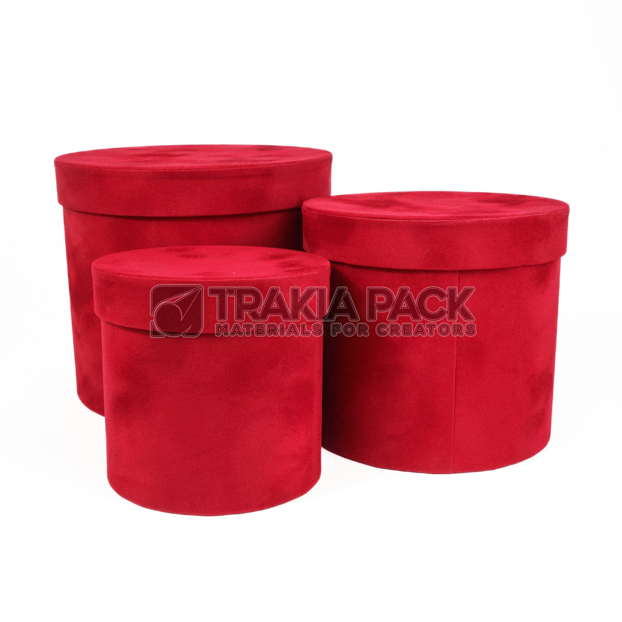 Велурени кутии 3бр/23х20см - червени