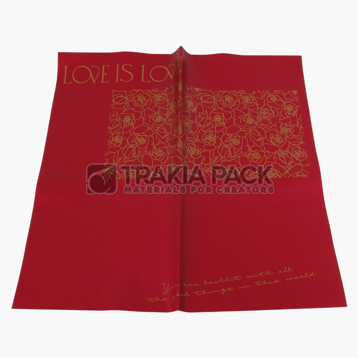 Целофан с надпис Love is love - 58х58см/20бр - червен