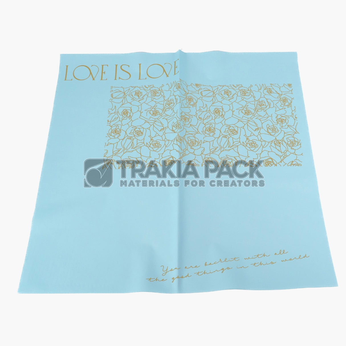 Целофан с надпис Love is love - 58х58см/20бр - светло син