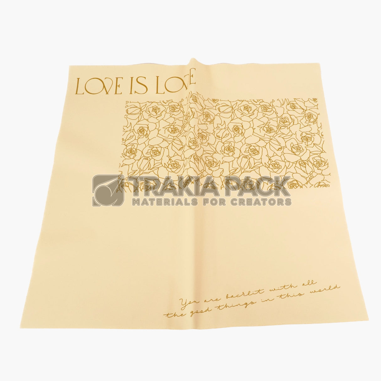 Целофан с надпис Love is love - 58х58см/20бр - екрю