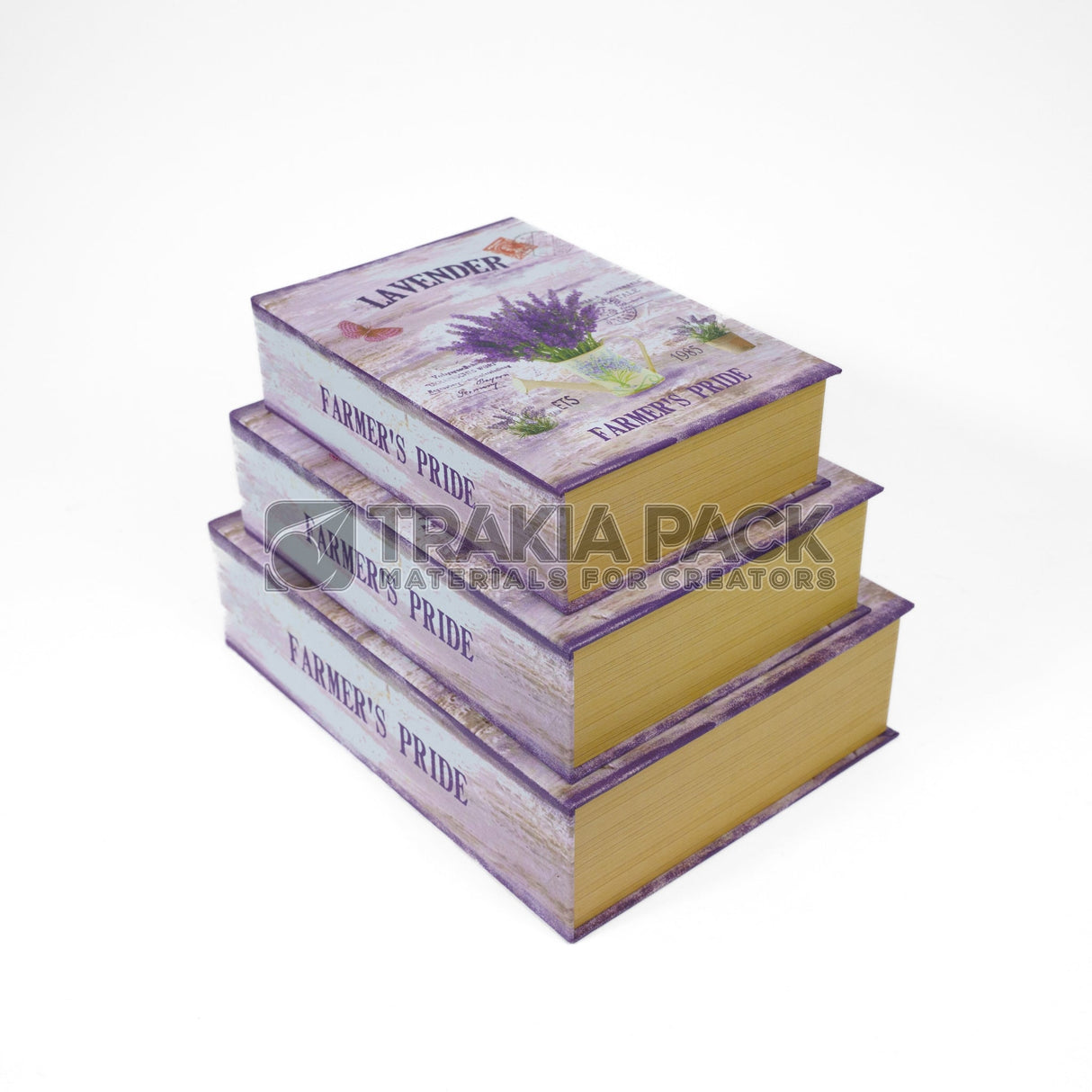 Кутии книга лавандула 3бр/ 29,5х22,3х8см