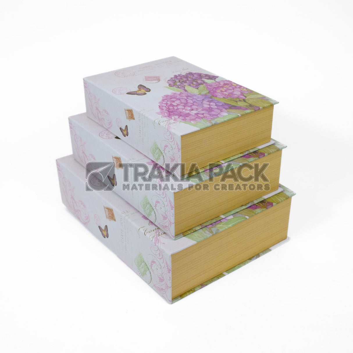 Кутии книга хортензия - 3бр/ 29,5х22,3х8см