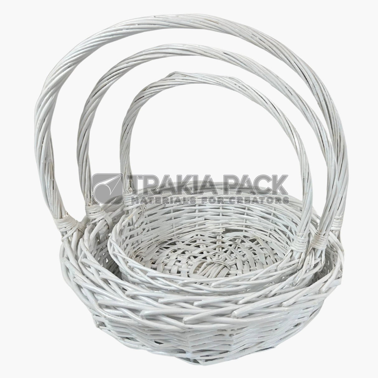Кошници плоски 3бр/42см - бели