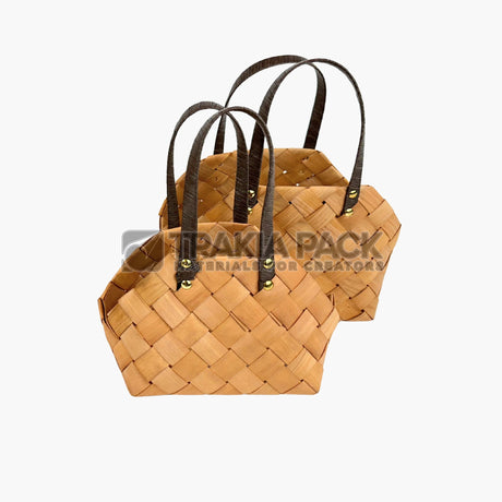 Плетени чанти 2бр/27см - кафяви