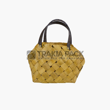 Плетена чанта натурална 21см