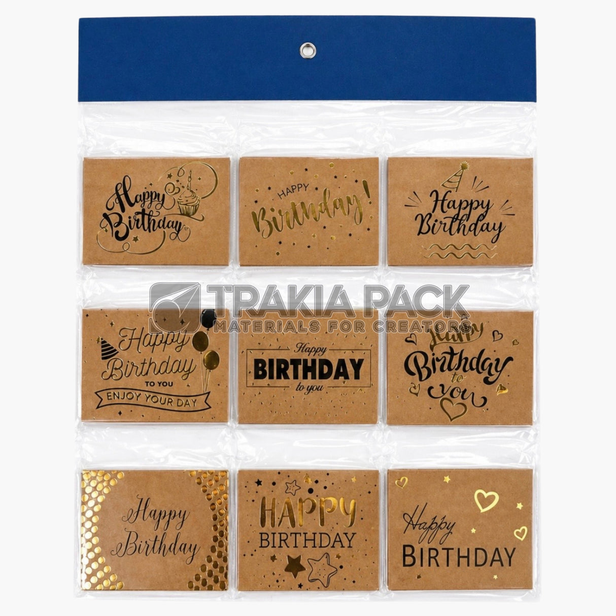 Картички BIRTHDAY GOLD сет средни/ 54бр - 12х8,5см