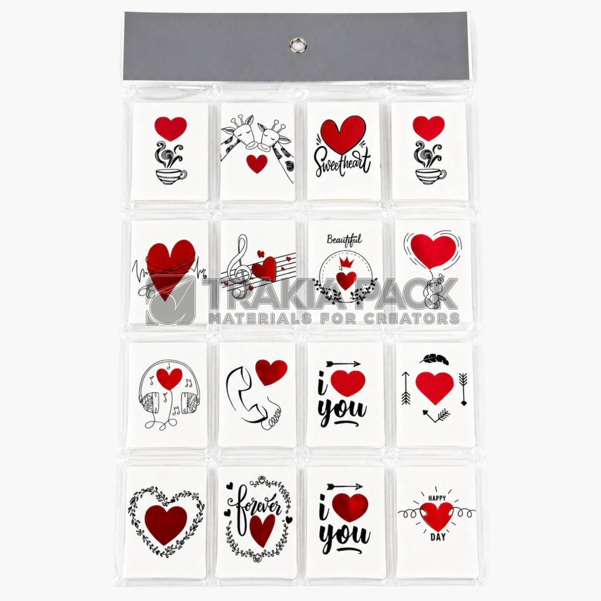 Картички LOVE HEARTS сет/ 128бр - 6,7x9,4см