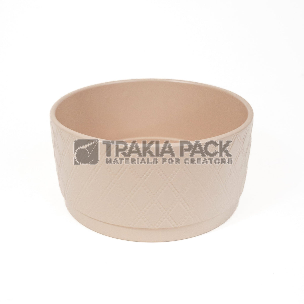 Кашпа - плоска, кръгла за сукуленти - 22х11см - розова