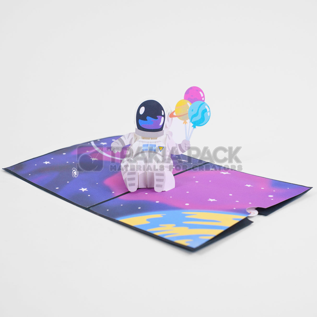 Картичка космонафт 3Д - 3бр