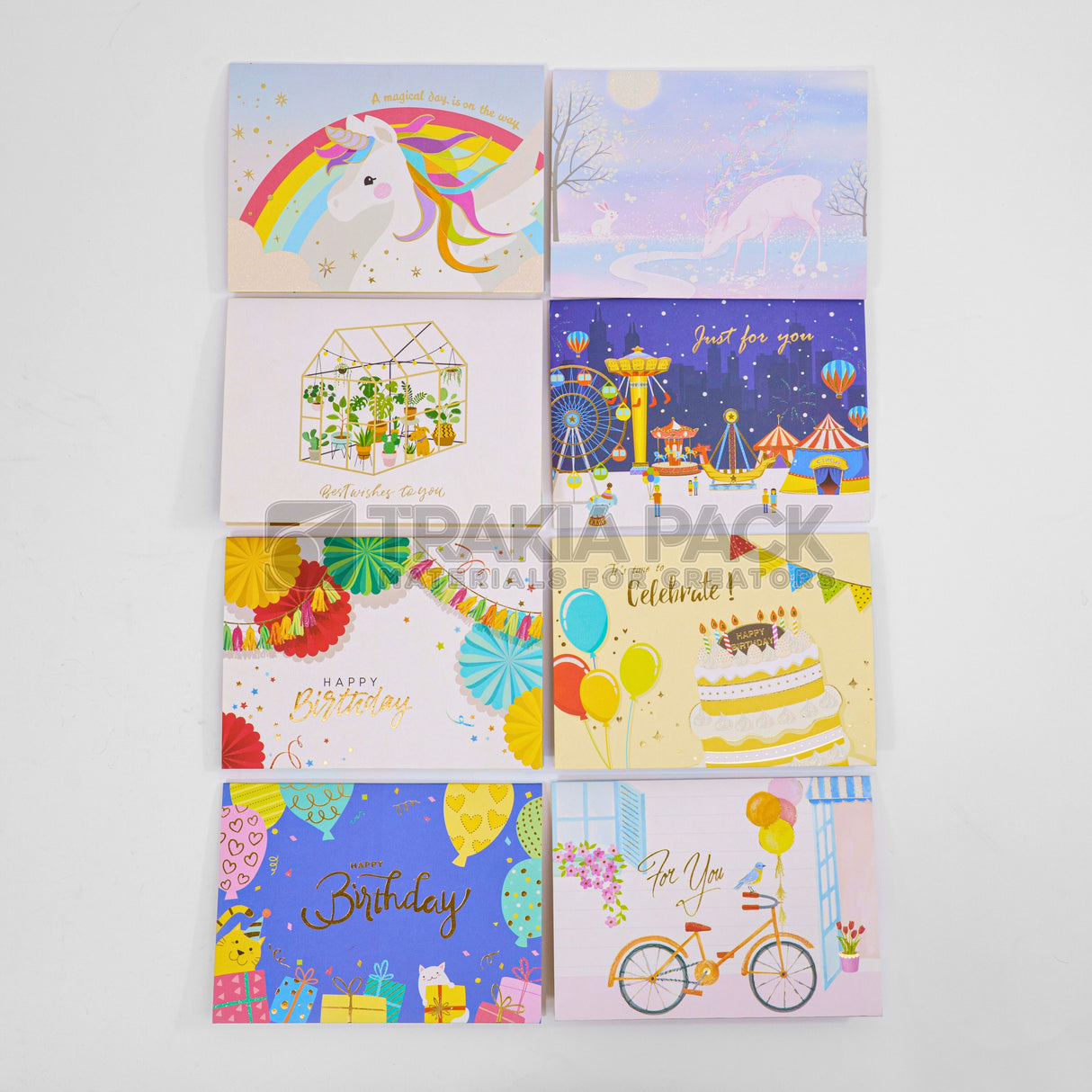 Цветни картички микс 3Д 8бр/ 18х13см