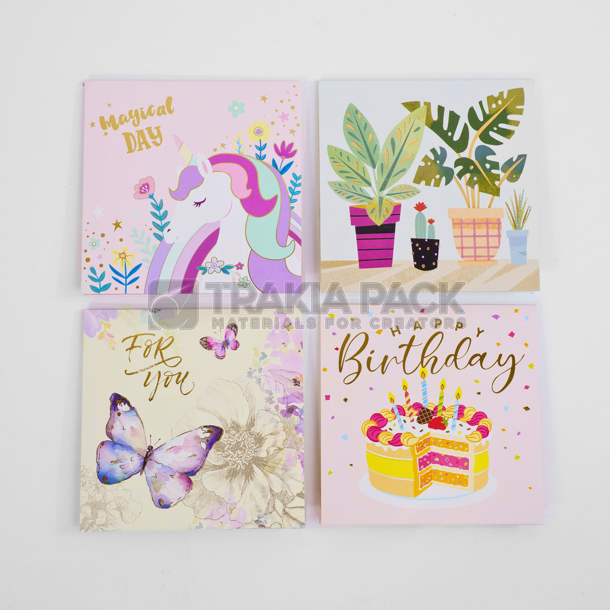 Картички 3Д магия 4бр/ 13х13см - вариант 1